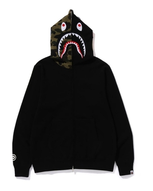 Sweatshirt Bape Shark Full Zip Hoodie Noir Homme | AHQ-18878544